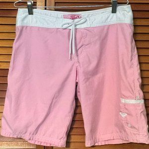 Roxy Quicksilver Pink and White Board Shorts - Size 7 - CB23005